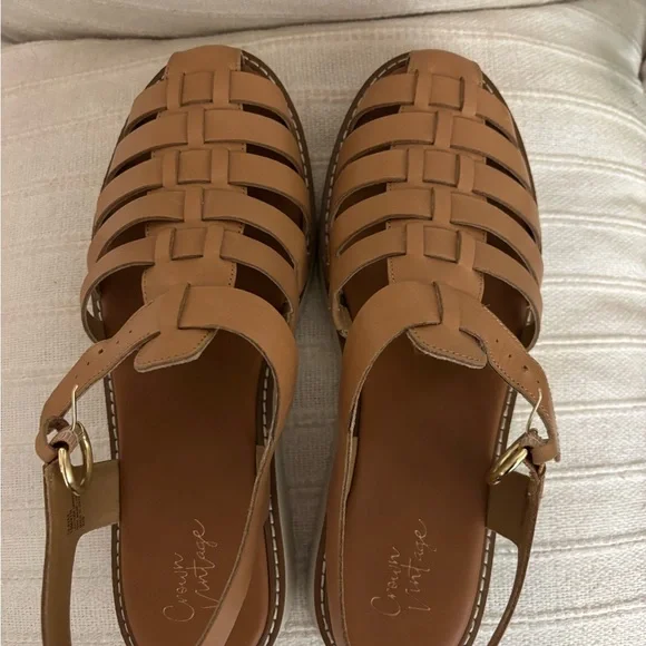 Women's Tan Leather Sandals - Picture 3 of 4